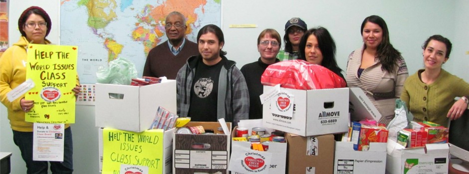 Students at AEC collect food and make a donation to Winnipeg Harvest. (2011-2012) Slideshow harvest